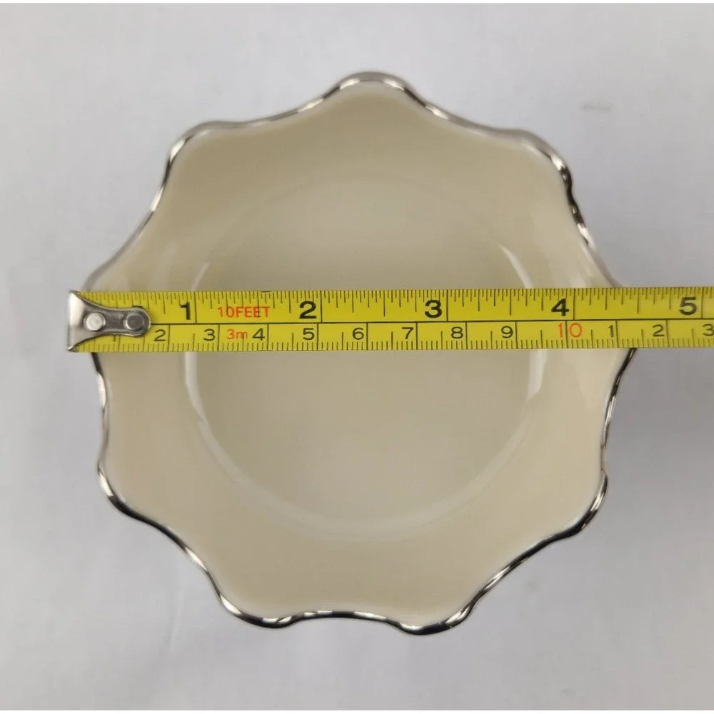 Lenox Candy Dish / Nut Bowl Platinum Rim - Fleur de Lis Collection, Trinket Dish